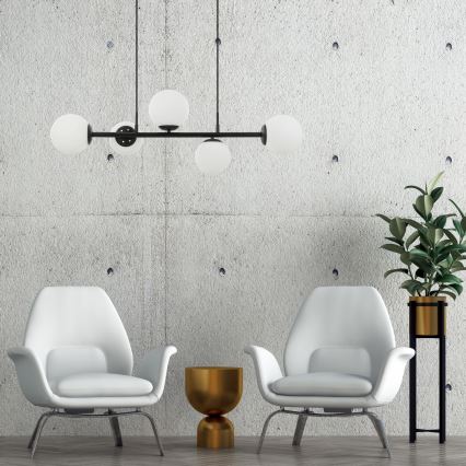 Hanglamp aan snoer MADDIE, 5x E14/5W/230V, zwart