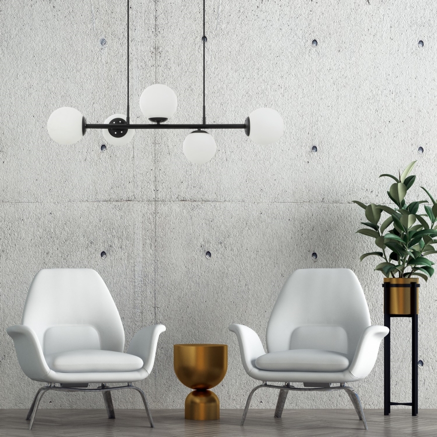 Hanglamp aan snoer MADDIE, 5x E14/5W/230V, zwart