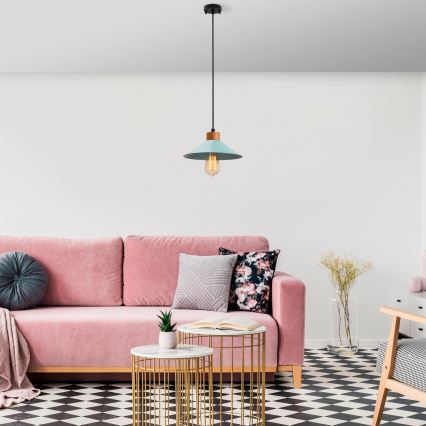 Hanglamp aan snoer MANAVGAT 1xE27/40W/230V blauw/bruin