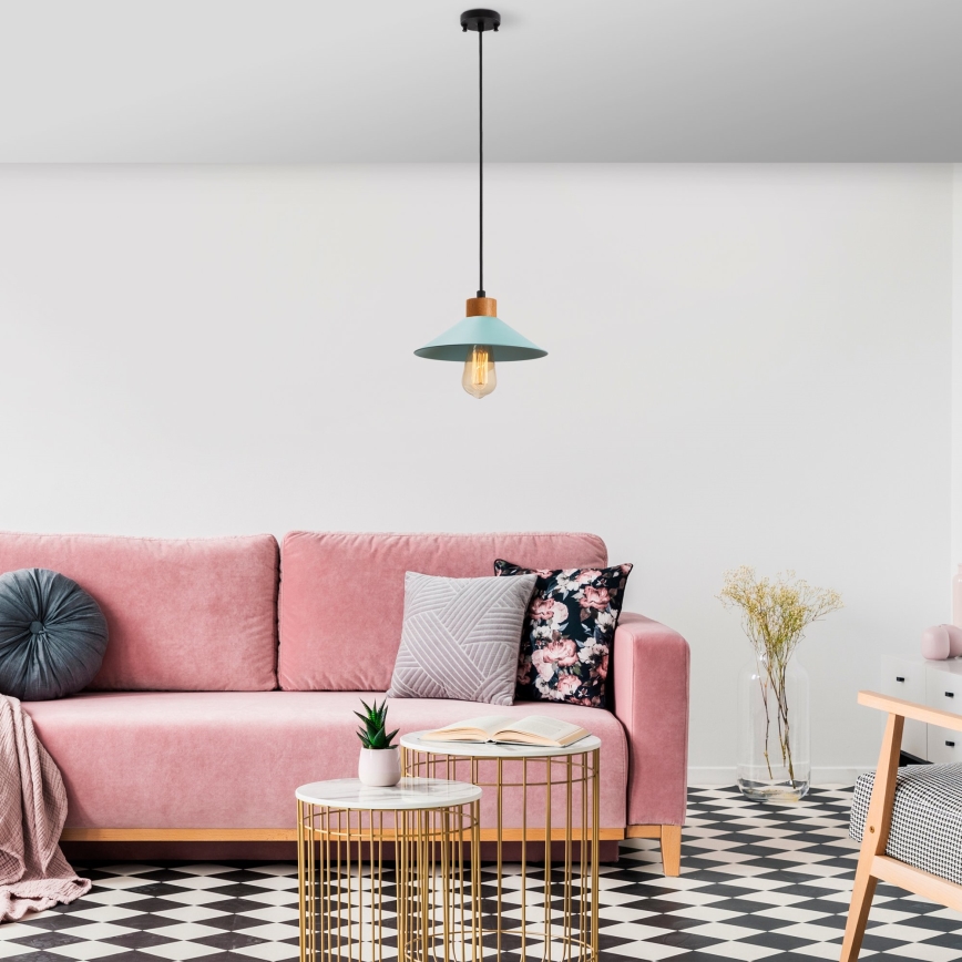 Hanglamp aan snoer MANAVGAT 1xE27/40W/230V blauw/bruin