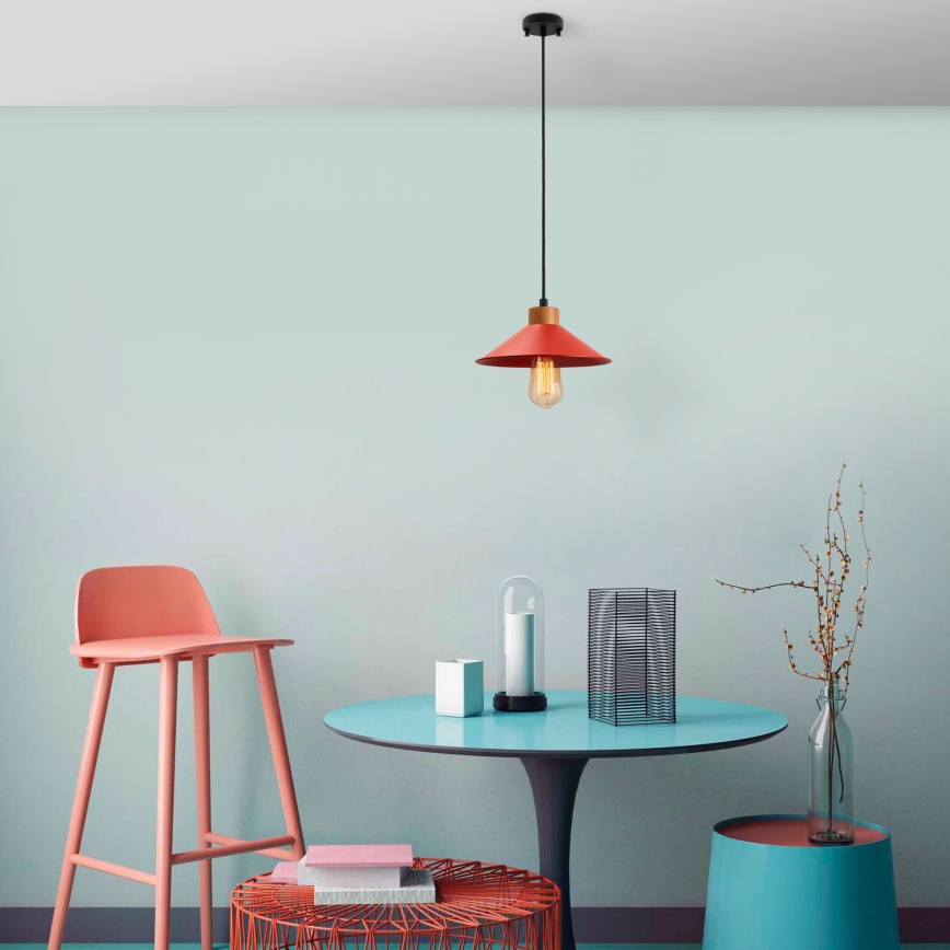 Hanglamp aan snoer MANAVGAT 1xE27/40W/230V rood/bruin