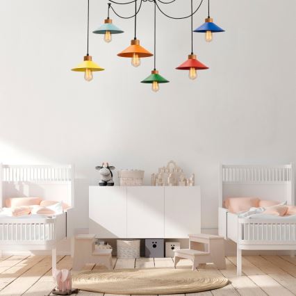 Hanglamp aan snoer MANAVGAT 6xE27/40W/230V, kleurrijke spider-lamp