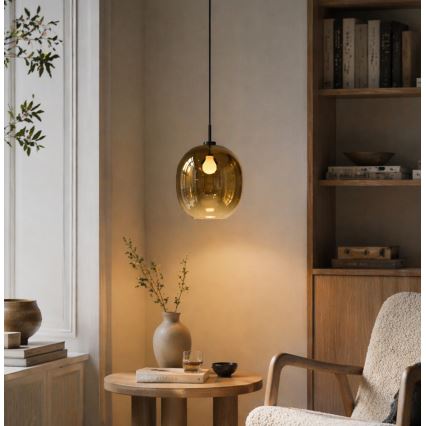 Hanglamp aan snoer MIRROR 1xE27/14W/230V gerookt goud