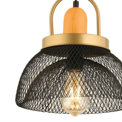 Hanglamp aan snoer MONZA 1xE27/40W/230V Ø 29 cm zwart/goud
