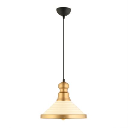Hanglamp aan snoer MONZA 1xE27/40W/230V Ø 30 cm crème/goud