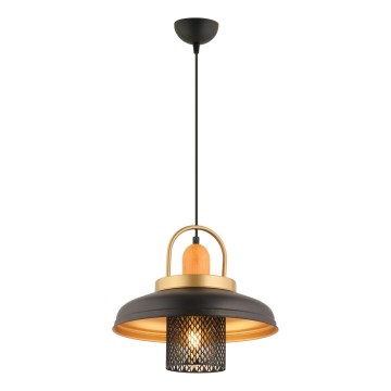 Hanglamp aan snoer MONZA 1xE27/40W/230V, Ø 32 cm, zwart/goud