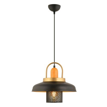 Hanglamp aan snoer MONZA 1xE27/40W/230V, Ø 32 cm, zwart/goud