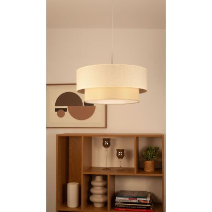 Hanglamp aan snoer NATIA 1xE27/60W/230V Ø 45 cm crème