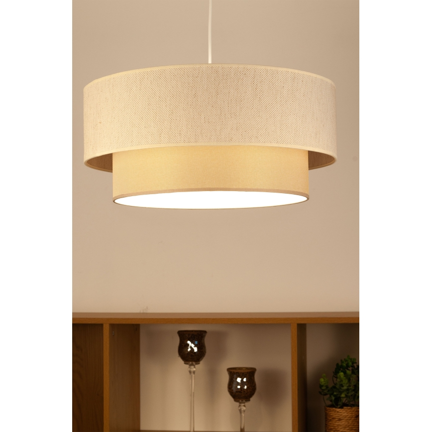 Hanglamp aan snoer NATIA 1xE27/60W/230V Ø 45 cm crème