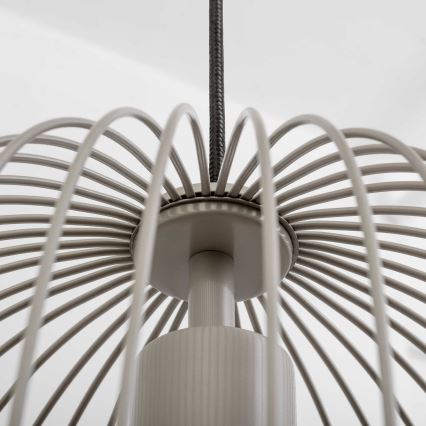 Hanglamp aan snoer OVELLA 1xE27/15W/230V Ø 34 cm beige