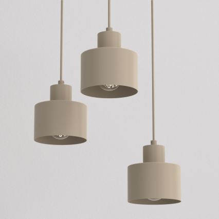Hanglamp aan snoer PARKLA 3xE27/15W/230V beige