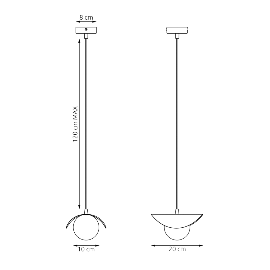 Hanglamp aan snoer RITUAL 1xG9/8W/230V zwart