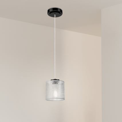 Hanglamp aan snoer ROSA 1xE27/60W/230V zwart/grijs