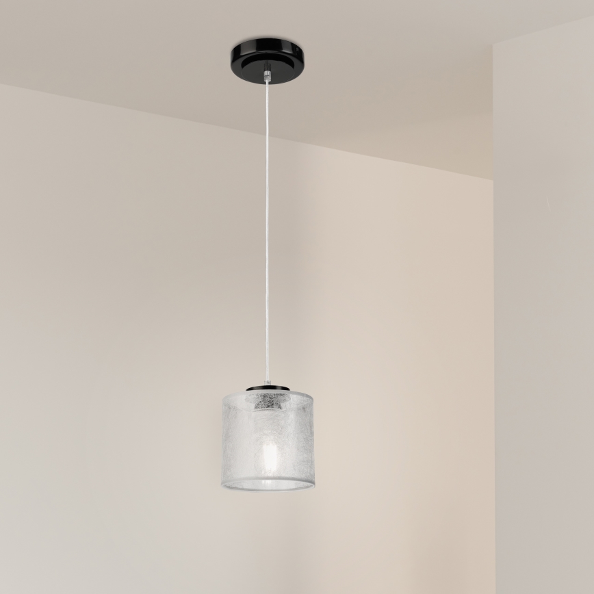Hanglamp aan snoer ROSA 1xE27/60W/230V zwart/grijs