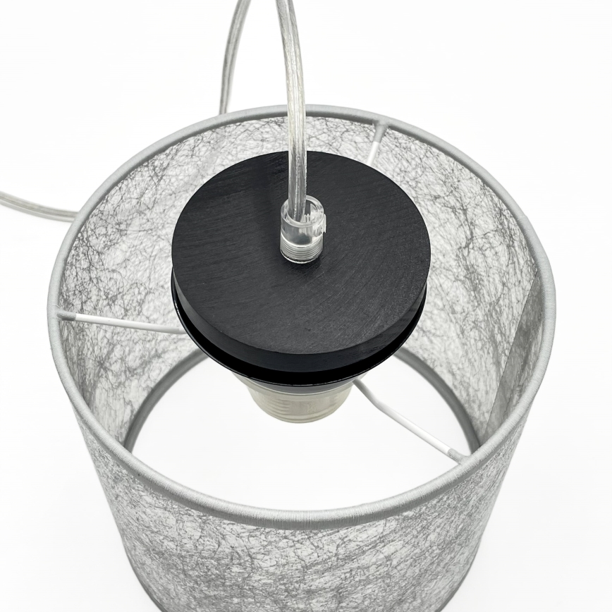 Hanglamp aan snoer ROSA 1xE27/60W/230V zwart/grijs