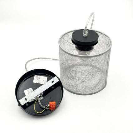 Hanglamp aan snoer ROSA 1xE27/60W/230V zwart/grijs