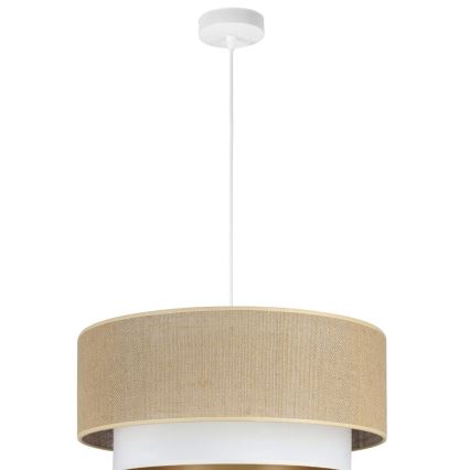Hanglamp aan snoer SARTA 1xE27/60W/230V Ø 45 cm wit/jute