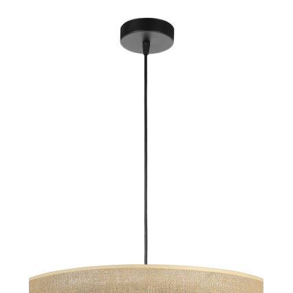 Hanglamp aan snoer SARTA 1xE27/60W/230V Ø 45 cm zwart/jute
