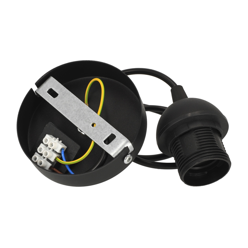 Hanglamp aan snoer SARTA 1xE27/60W/230V Ø 45 cm zwart/jute