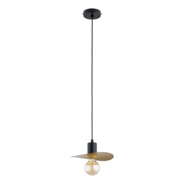 Hanglamp aan snoer SAVANA 1xE27/15W/230V Ø 23 cm zwart/goud