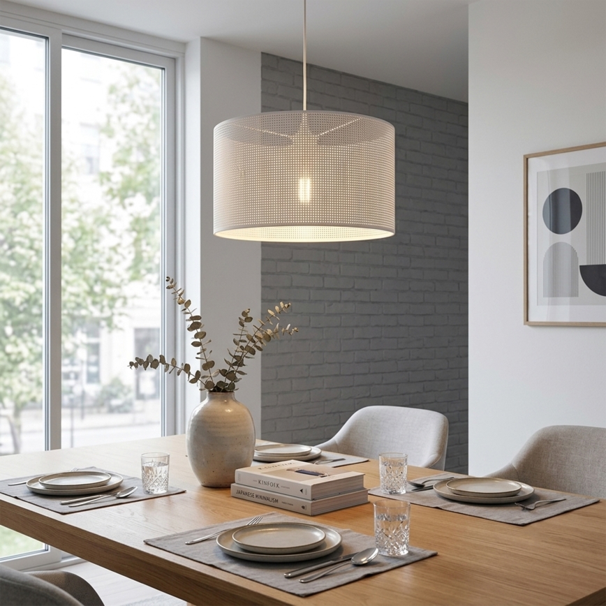 Hanglamp aan snoer SIRJA PLISADO 1xE27/15W/230V Ø 35 cm wit