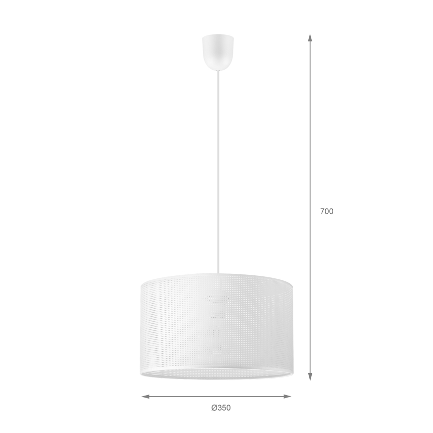 Hanglamp aan snoer SIRJA PLISADO 1xE27/15W/230V Ø 35 cm wit