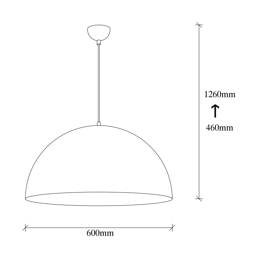 Hanglamp aan snoer SIVANI 1xE27/40W/230V Ø 60 cm zwart/koper