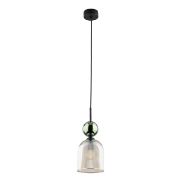 Hanglamp aan snoer SOPHIA 1xE14/10W/230V zwart/groen/rookbeige