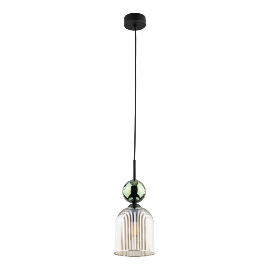Hanglamp aan snoer SOPHIA 1xE14/10W/230V zwart/groen/rookbeige