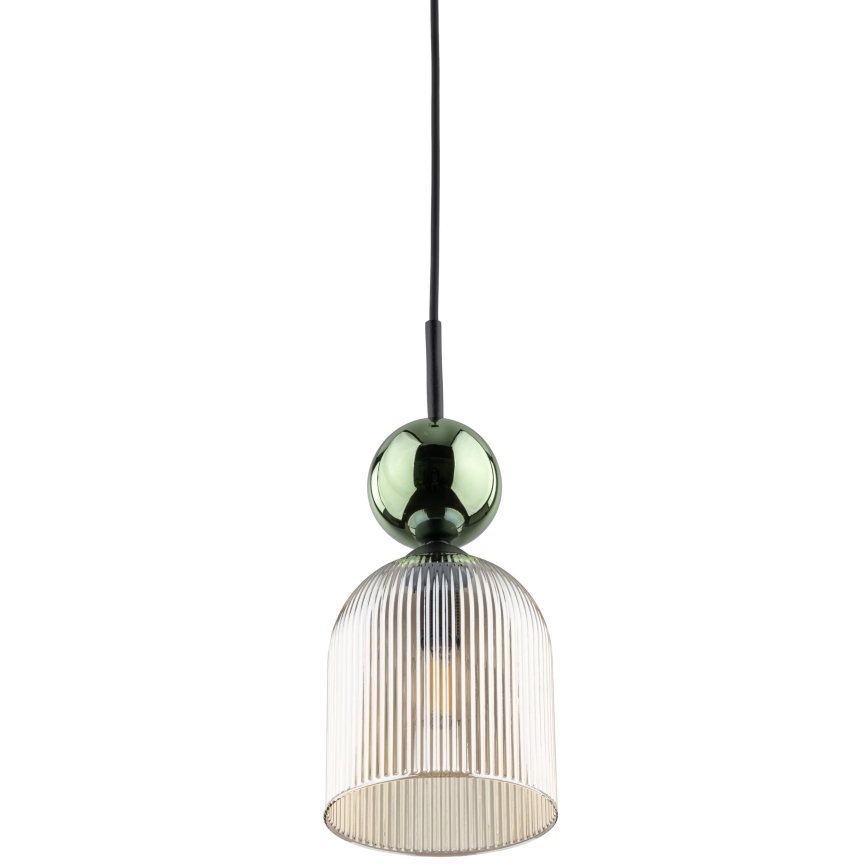 Hanglamp aan snoer SOPHIA 1xE14/10W/230V zwart/groen/rookbeige