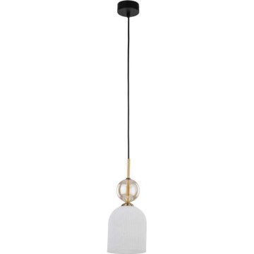 Hanglamp aan snoer SOPHIA 1xE14/10W/230V zwart/rookkleurig beige/wit