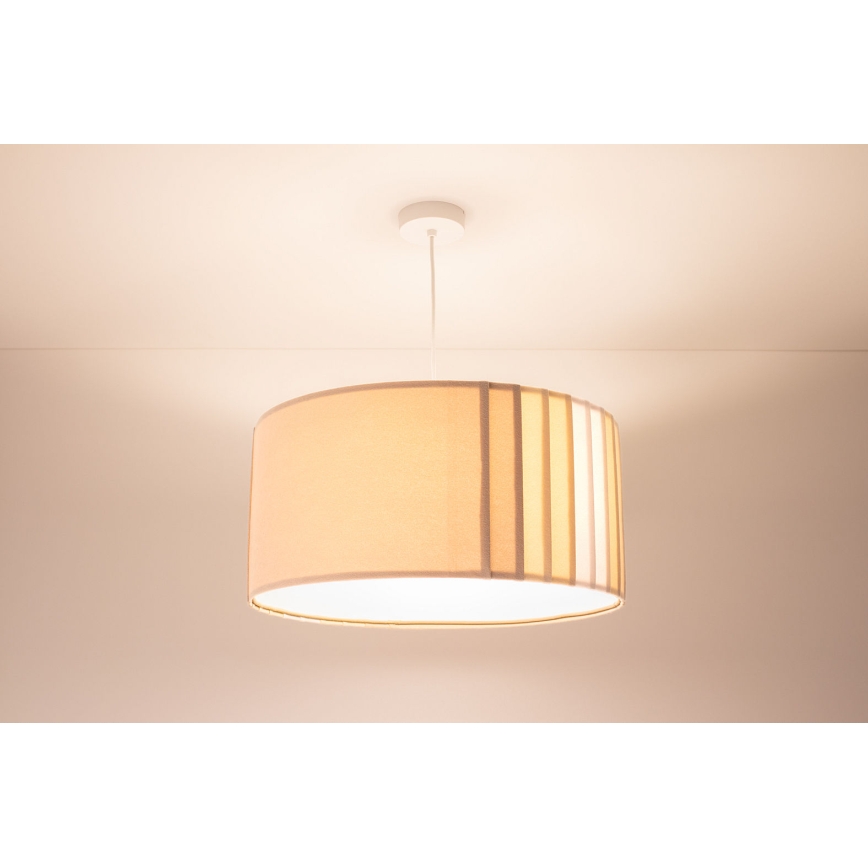 Hanglamp aan snoer STRIPES 1xE27/60W/230V Ø 40 cm beige