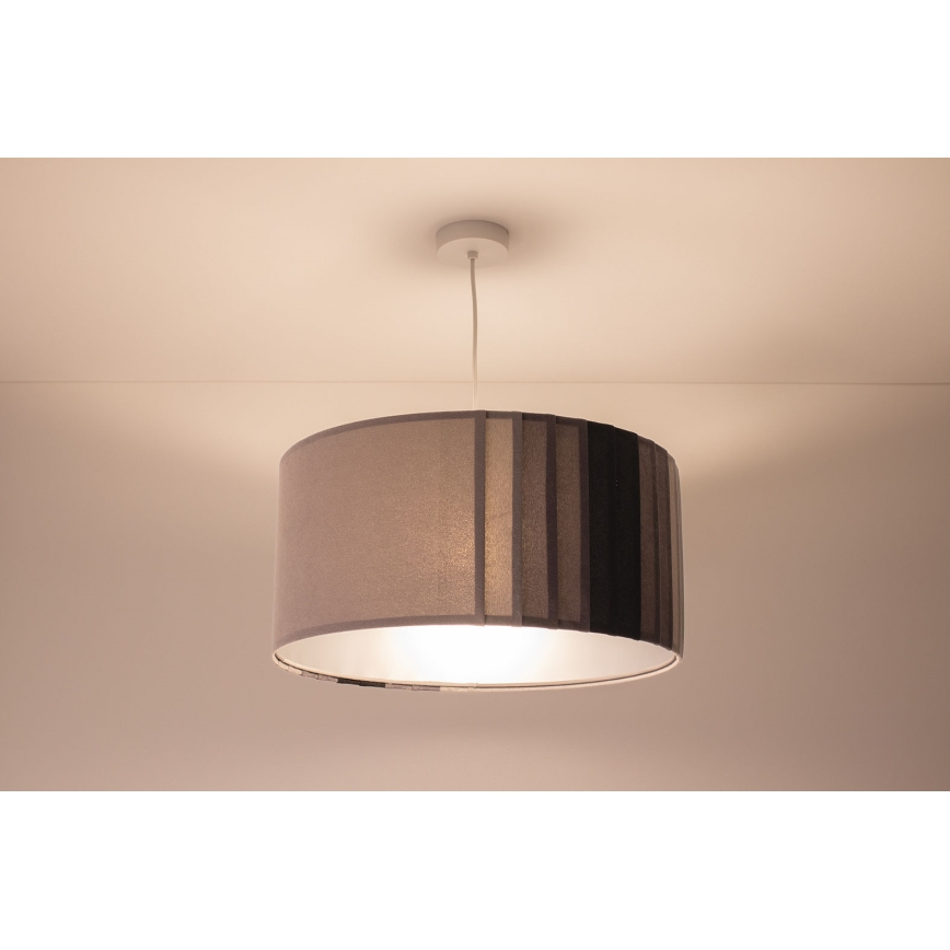Hanglamp aan snoer STRIPES 1xE27/60W/230V Ø 60 cm grijs