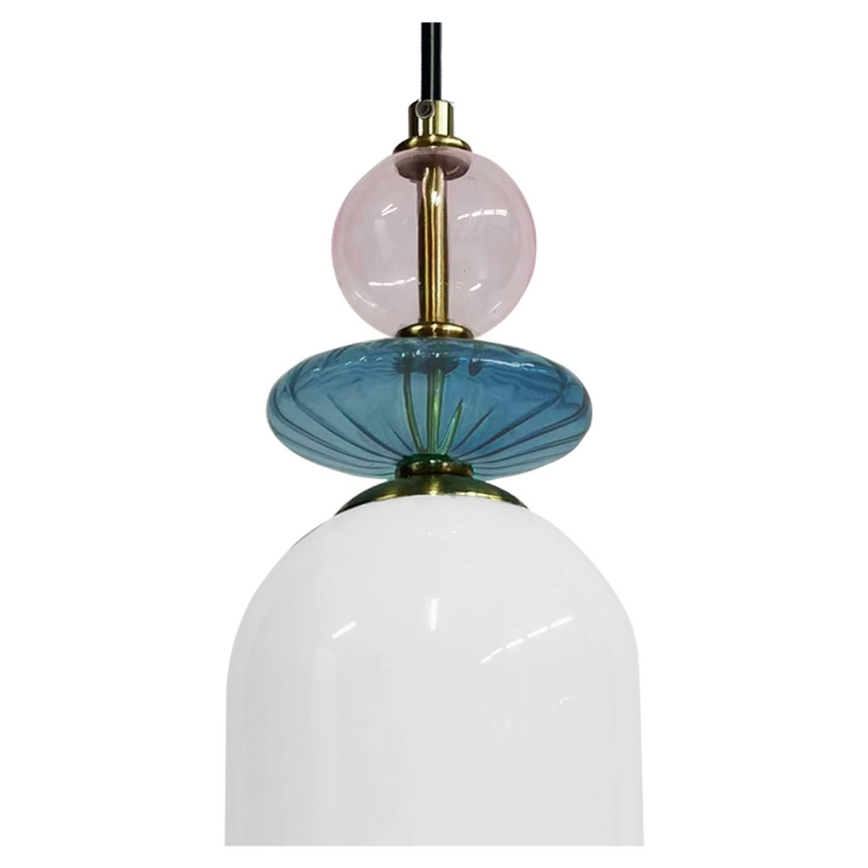 Hanglamp aan snoer TROPEA 1xE27/15W/230V zwart/rookpaars/blauw/wit