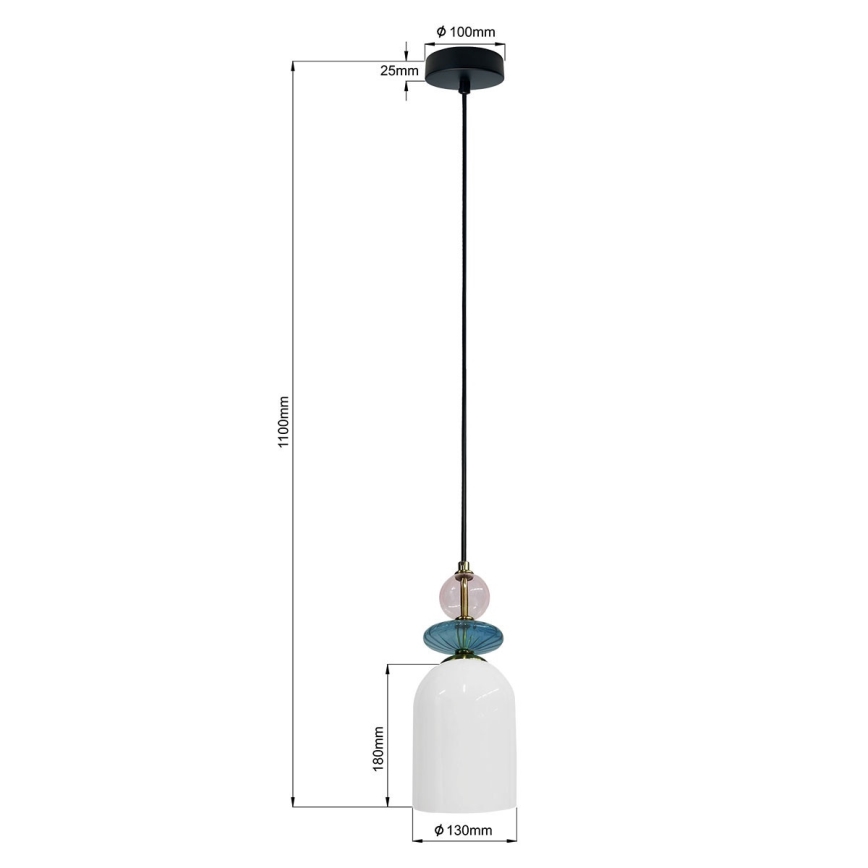 Hanglamp aan snoer TROPEA 1xE27/15W/230V zwart/rookpaars/blauw/wit