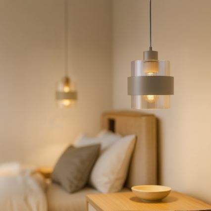 Hanglamp aan snoer VALENTINO 1xE27/15W/230V beige/helder