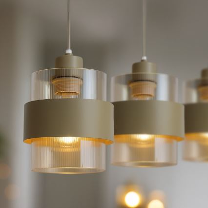 Hanglamp aan snoer VALENTINO 3xE27/15W/230V beige/helder