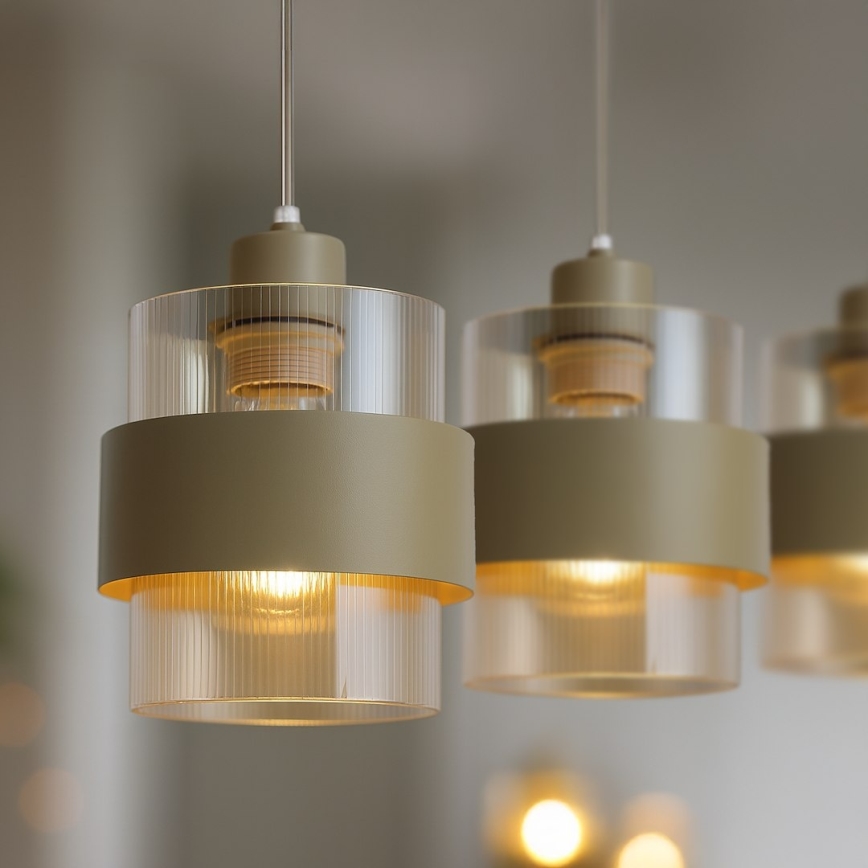 Hanglamp aan snoer VALENTINO 3xE27/15W/230V beige/helder