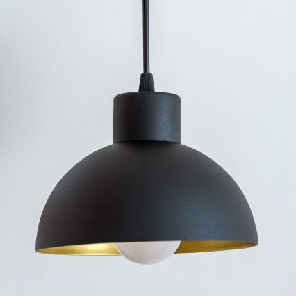 Hanglamp aan snoer VESPER 1xE27/15W/230 Ø 18 cm zwart/goud