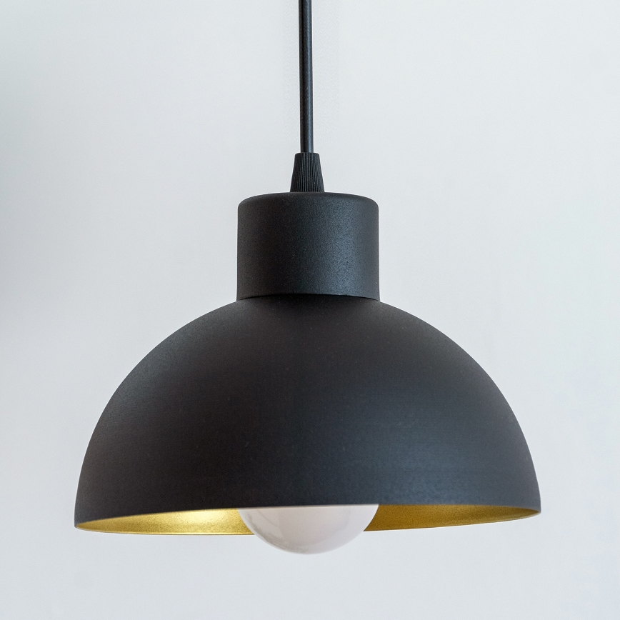 Hanglamp aan snoer VESPER 1xE27/15W/230 Ø 18 cm zwart/goud