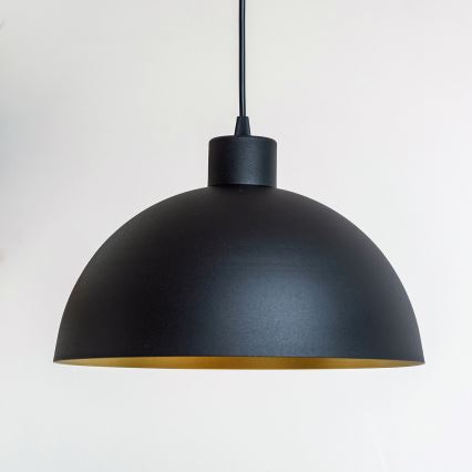 Hanglamp aan snoer VESPER 1xE27/15W/230 Ø 30 cm zwart/goud