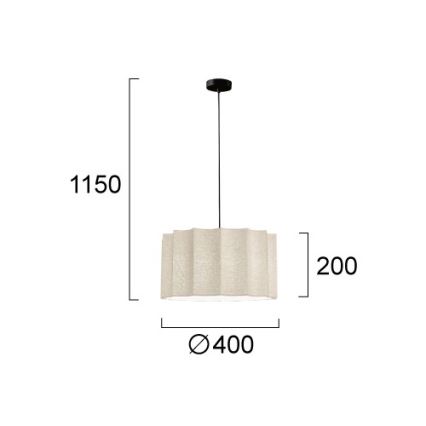 Hanglamp aan snoer WAVY 1xE27/14W/230V beige