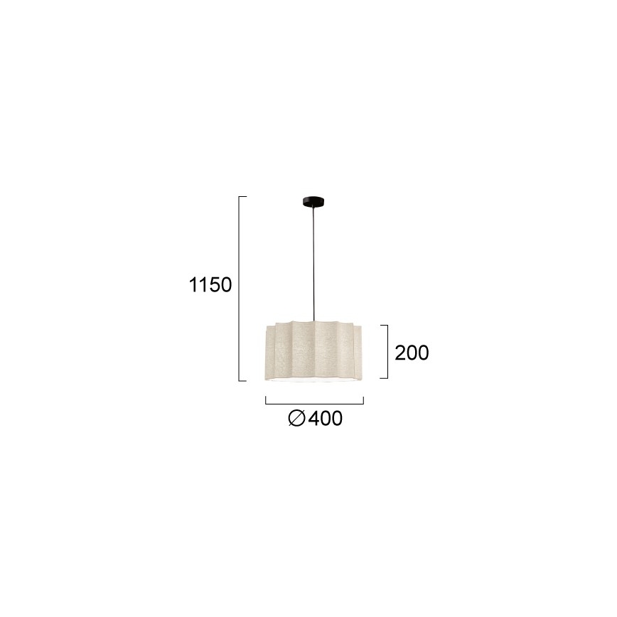 Hanglamp aan snoer WAVY 1xE27/14W/230V beige