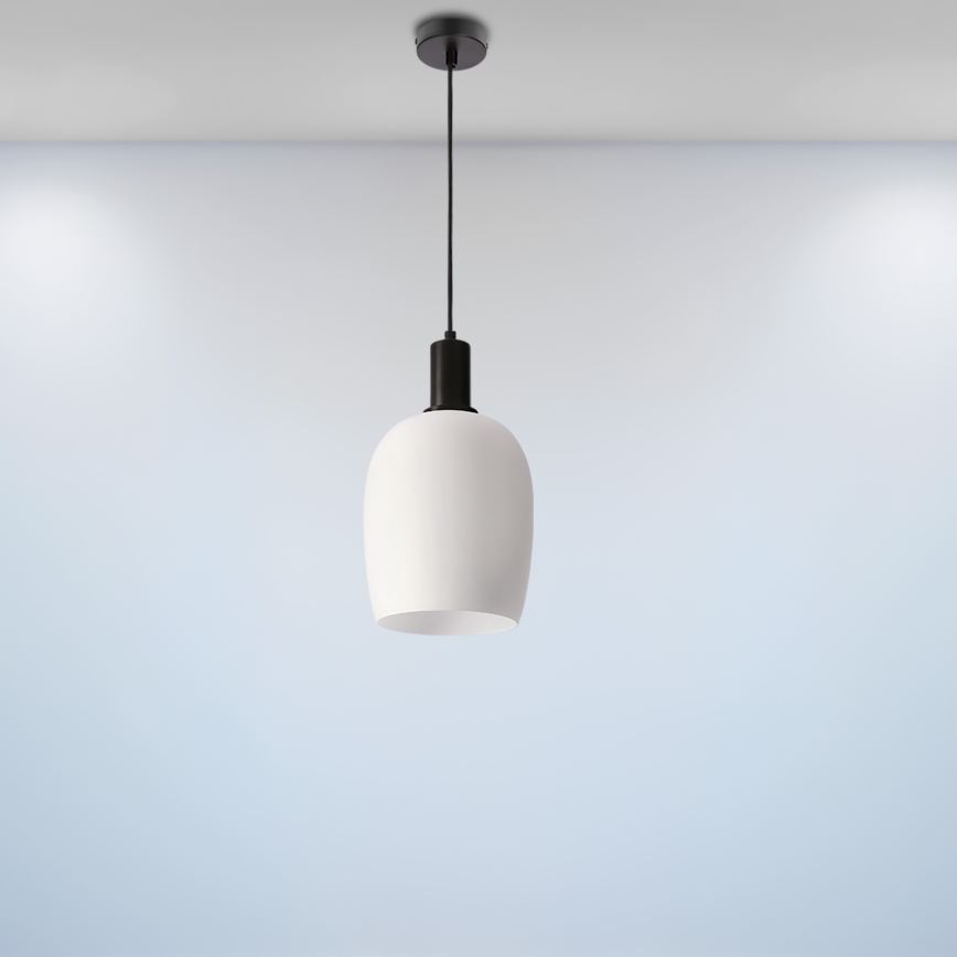 Hanglamp aan snoer WOLKEN 1xE27/40W/230V wit/zwart