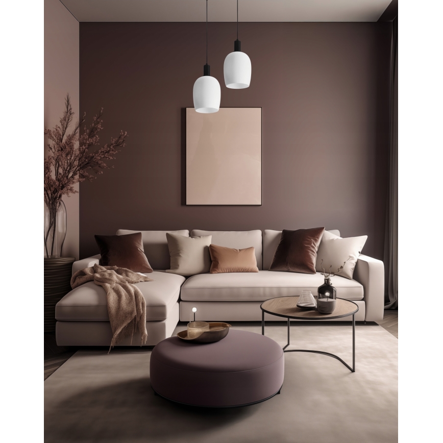 Hanglamp aan snoer WOLKEN 1xE27/40W/230V wit/zwart