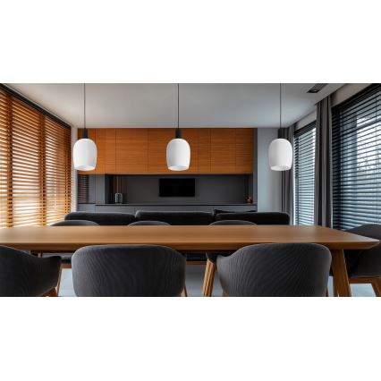 Hanglamp aan snoer WOLKEN 1xE27/40W/230V wit/zwart