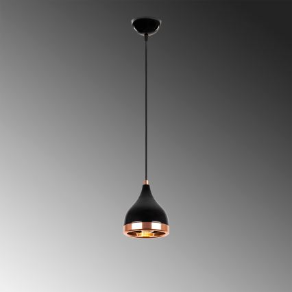 Hanglamp aan snoer YILDO 1xE27/40W/230V zwart/koper