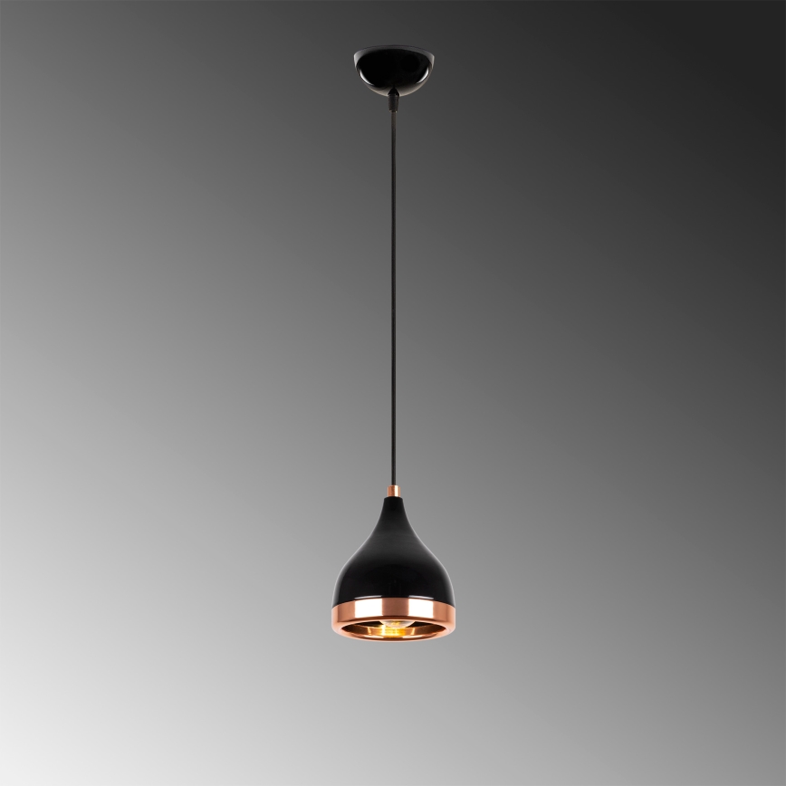 Hanglamp aan snoer YILDO 1xE27/40W/230V zwart/koper