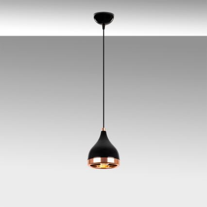 Hanglamp aan snoer YILDO 1xE27/40W/230V zwart/koper