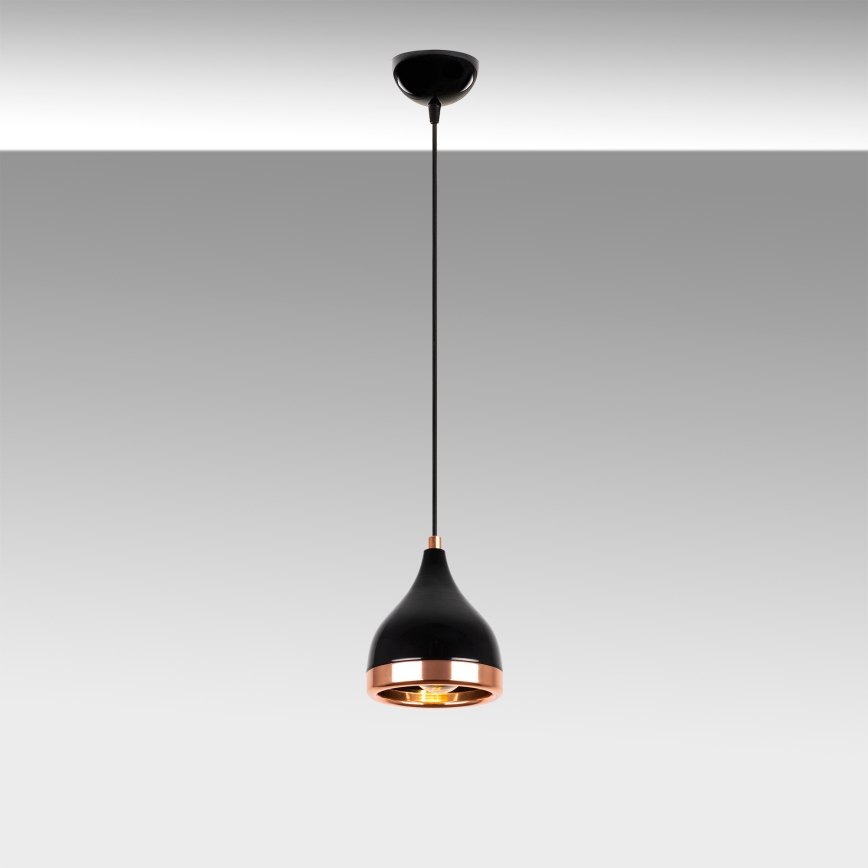 Hanglamp aan snoer YILDO 1xE27/40W/230V zwart/koper